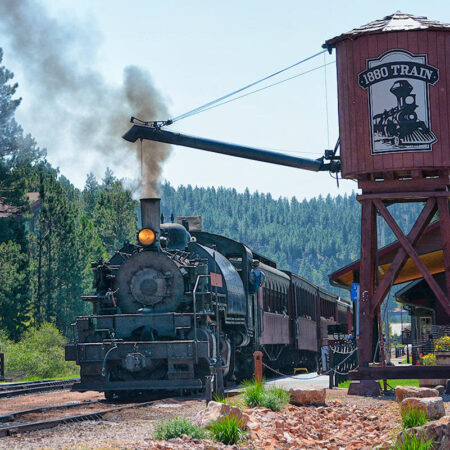Blackhillsadventuretours Private  Train Mt Rushmore And Repti Steam Locomotive Water Tower F