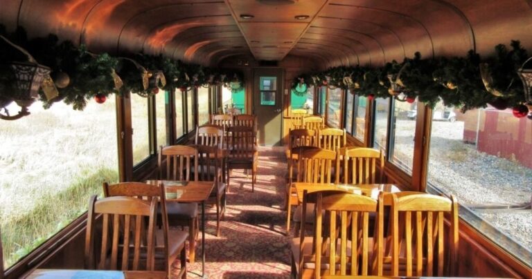Georgetownlooprr Holiday Lighted Forest Dining Car Wooden Chairs Decorations