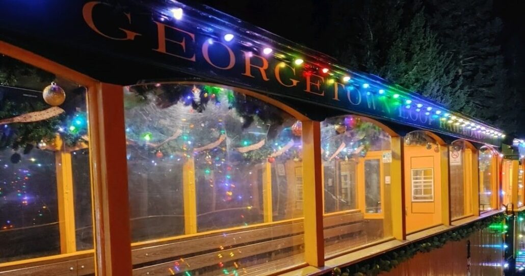 Georgetownlooprr Santa S Lighted Forest Georgetown Train Festive Lights