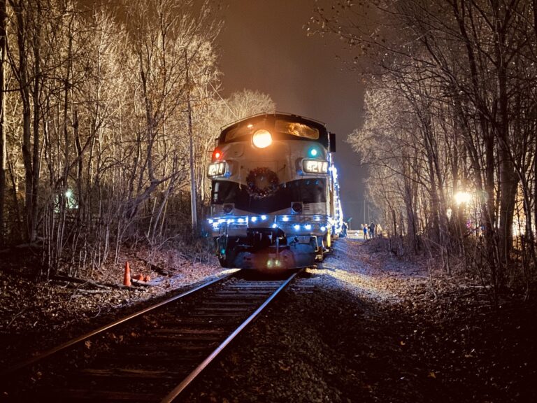 nickelplateexpress_reindeer-express-train-night-forest-lights Nickelplateexpress Reindeer Express Train Night Forest Lights
