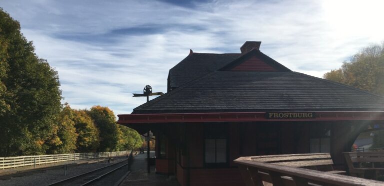 tracksandyaksllc_bike-train-frostburg-train-station-autumn-trees Tracksandyaksllc Bike Train Frostburg Train Station Autumn Trees