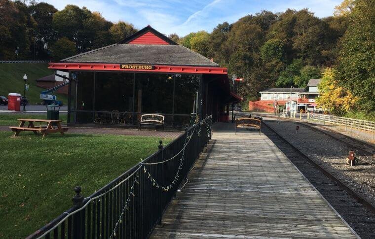 tracksandyaksllc_bike-train-frostburg-train-station-wooden-platform Tracksandyaksllc Bike Train Frostburg Train Station Wooden Platform
