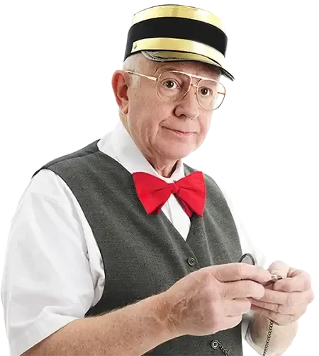 Traintasticmuseum General Admission Conductor Man Glasses Bowtie