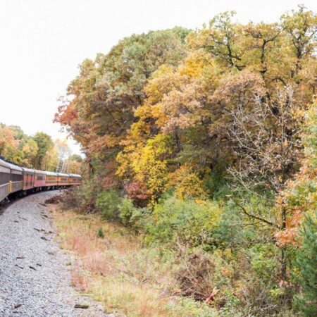 Transportationmuseum Fall Colors Train Fall Colors Train Curving Forest